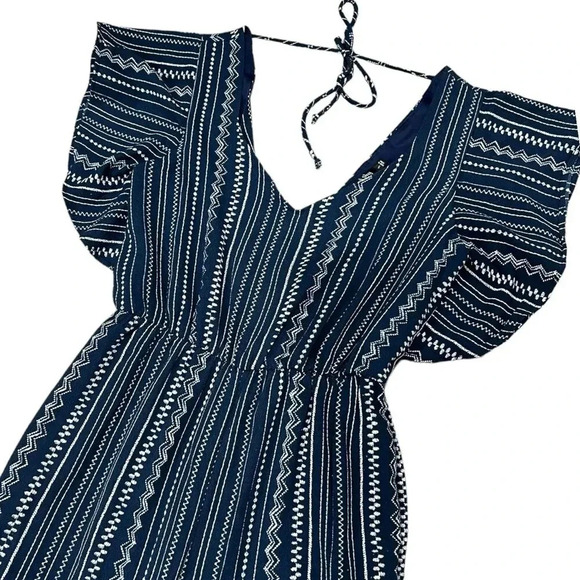 Crystal Sky Navy Boho Ruffle Sleeve Jumpsuit 5 - Picture 2 of 5